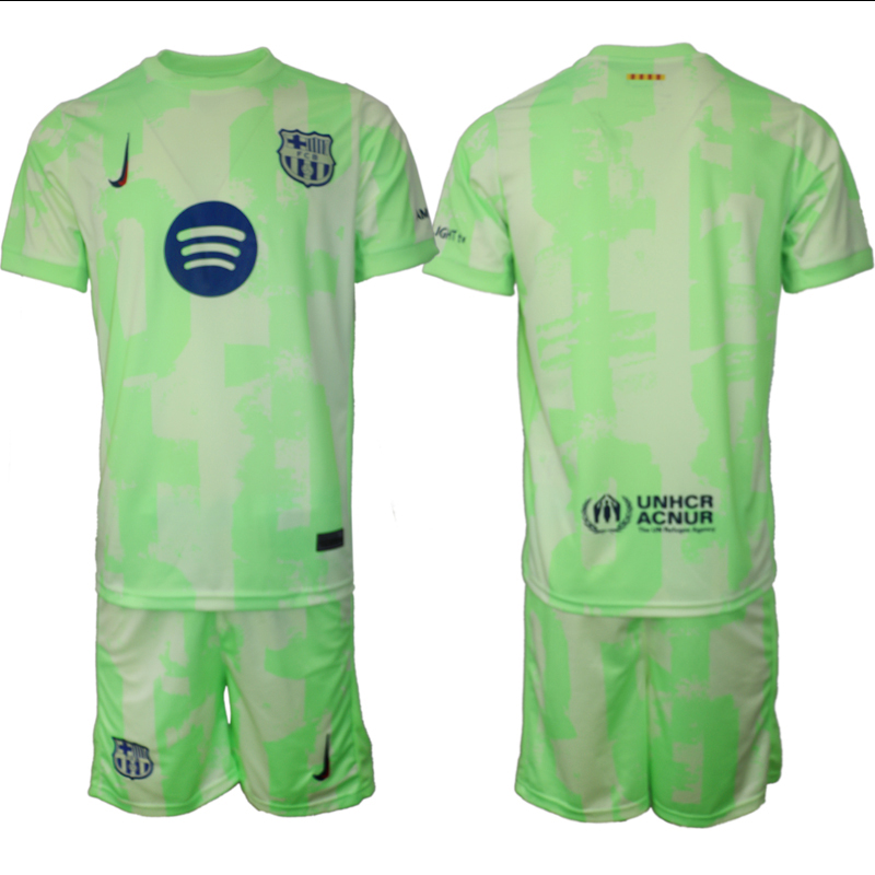 Men 2024-2025 Club Barcelona away Green Blank Soccer Jersey